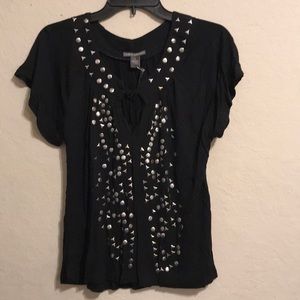 Isabella Rodriguez Black Blouse Top